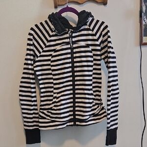Lululemon Movement Jacket Black and White Striped Hoodie